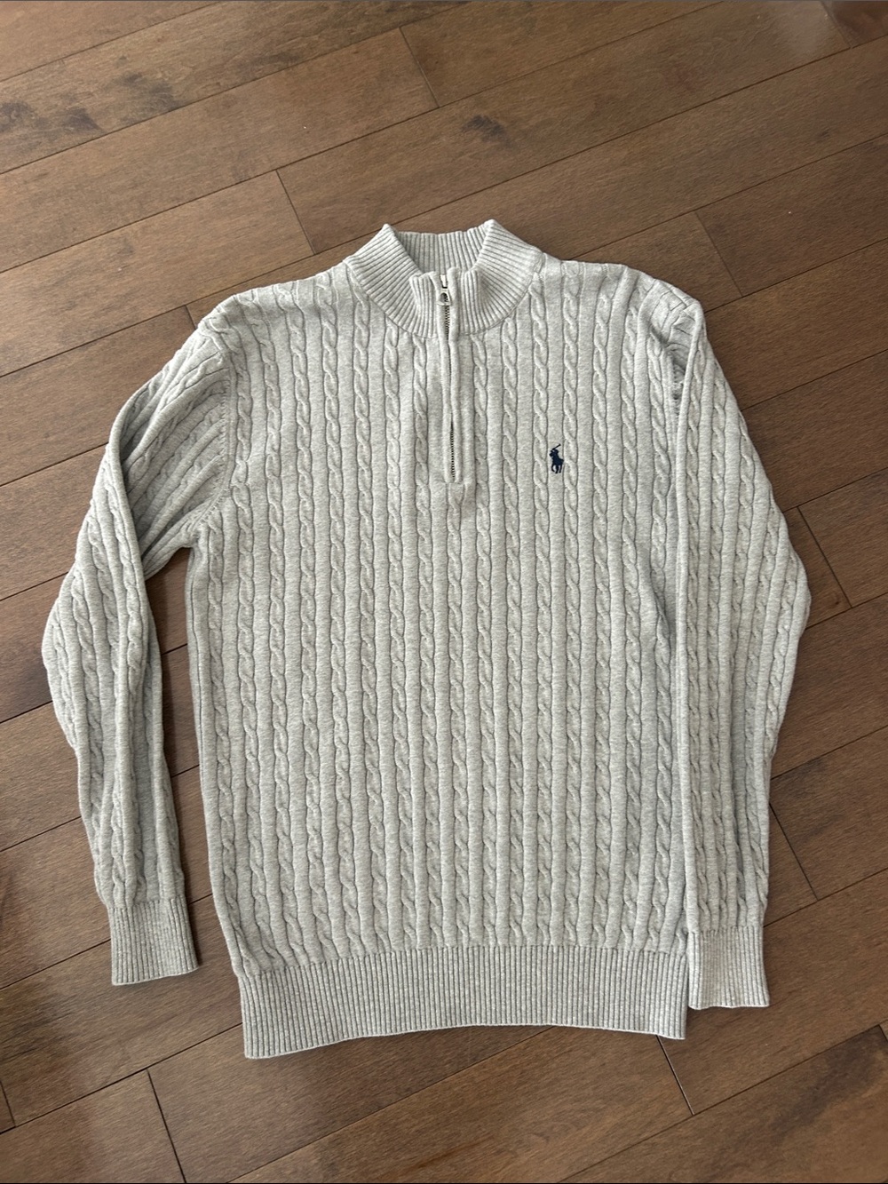 Polo by Ralph Lauren Cream Cable-Knit Half-Zip Sweater